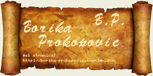 Borika Prokopović vizit kartica
